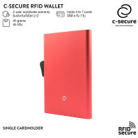 C-SECURE [พร้อมส่ง] เคสใส่บัตร กระเป๋าใส่บัตร กระเป๋าสตางค์ กระเป๋าใส่การ์ด RFID - สีแดง