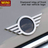 AFor MINI Cooper Diamond Rhinestone ด้านหน้าด้านหลังโลโก้กรอบป้ายรถดัดแปลงหนึ่งสติกเกอร์ตกแต่ง M