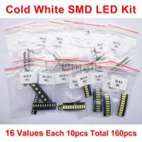 160pcs SMD LED Kit 16 Kinds each 10pcs 3V 6V 1W 2W 2835 / 3030 / 2828 / 3535 / 4014 / 4020 / 5630 / 5730 / 7020 / 7030  Cold White LED Lamp Beads For LCD TV Backlight Strip Repair