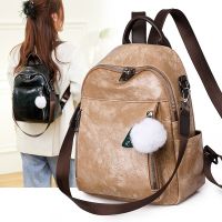 [COD] brand backpack women 2023 new personality soft leather casual large capacity multi-purpose ladies bag
