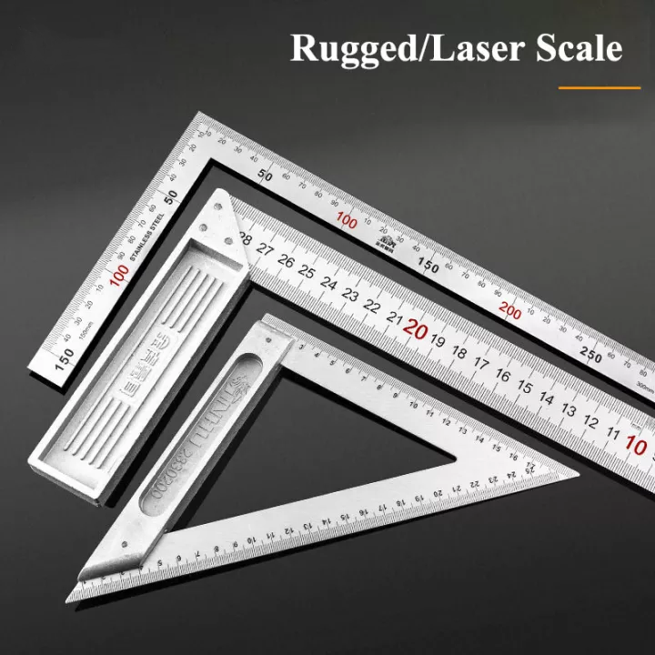 1PCS Stainless Steel Right Measuring Angle Square Ruler 90° Carpenter's