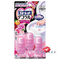 (Pink Rose สีชมพูฝาชมพู) Kobayashi Bluelet Toilet Bowl Cleaner 7.5g x 3 ชิ้น เจลหอม ช่วยทำความสะอาดโถส้วม ไม่ให้เกิดคราบน้ำ พร้อมสารฆ่าเชื้อโรค