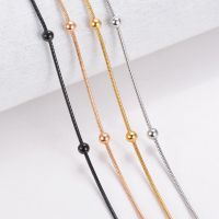 1 piece Width 1.2mm Snake Chain Round Beads Chain amp; Link Necklaces Jewelry Stainless Steel Choker Necklace For Women Collier