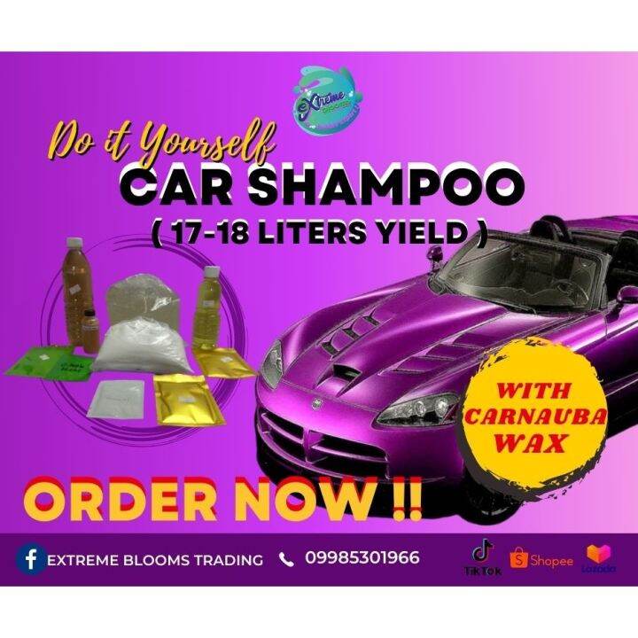 In stock EXTREME BLOOMS Car Shampoo 17Liters Yield Kit Lazada PH
