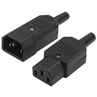 ☋ IEC Straight Cable Plug Connector C13 C14 10A 250V Black Female Male Plug Rewirable Power Connector 3 Pin AC Socket