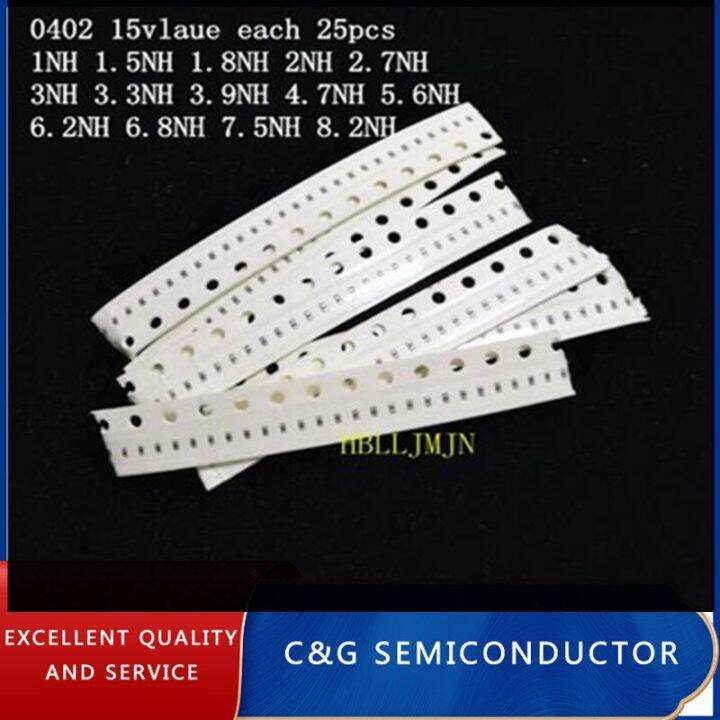 375PCS 15value each 25pcs 0402 inductor kit 1NH 1.5NH 1.8NH 2NH 2.7NH 3NH 3.3NH 3.9NH 4.7NH 5.6NH 6.2NH 6.8NH 7.5NH 8.2NH 10NH WATTY Electronics