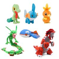 การ์ตูนจัดกลุ่ม Rayquaza Kyogre Mudkip Torchic ตุ๊กตาผ้ากำมะหยี่โปเกมอน Pikachu ตกแต่ง Boneka Mainan ของขวัญเด็กเด็กเด็กทารก