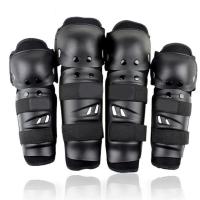 Black 4pcs 2 x Knee Pads 2 x Elbow Pads Motorcycle Protection AccessoriesKnee Pad Elbow Protector Protective Gear Thickening