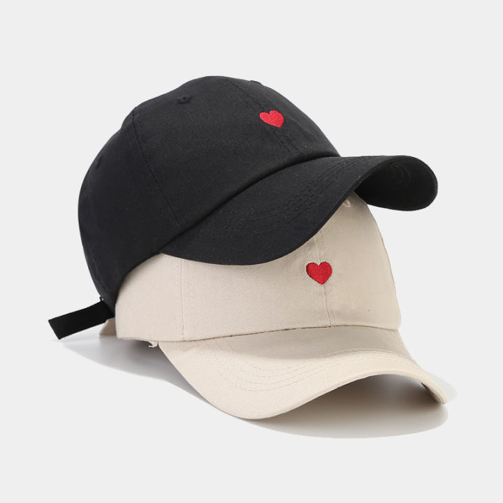 ผู้ชายผู้หญิงออกแบบใหม่หมวกเบสบอลหัวใจรักปักหมวกหมวก-unisex