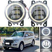 BINGWFPT Car LED Lens DRL Fog Driving Lamp H11 For Mitsubishi Pajero 4/IV V8 W V9 W 2007-2015 Angel Eye Fog Light