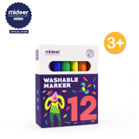 Mideer มิเดียร์ Washable Marker ปากกาเมจิกลบได้-12 สี MD4069