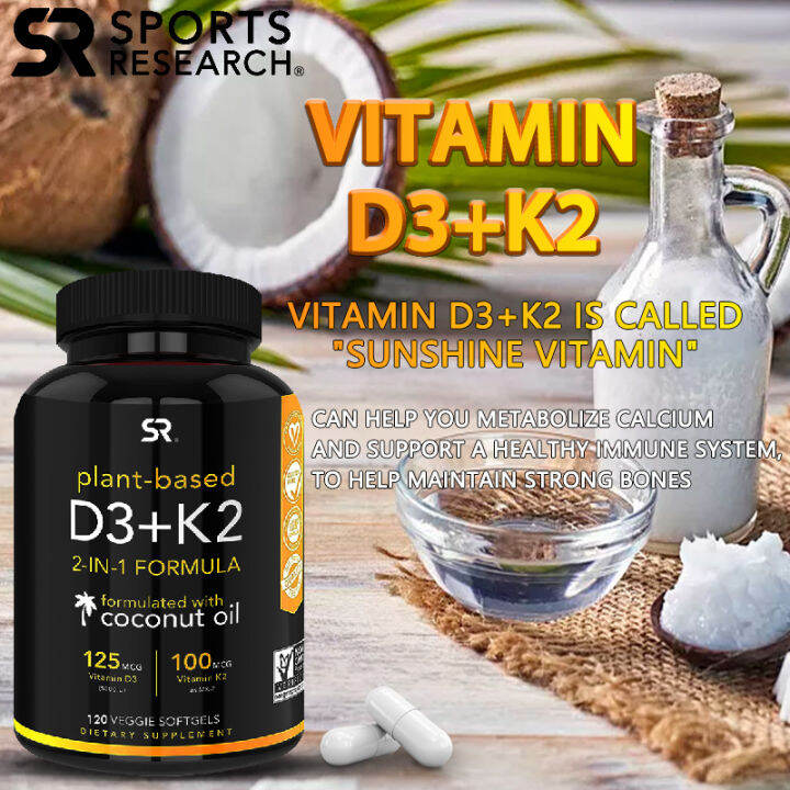 Vegan Vitamin D3 Plus K2 Supplement To Help Support Calcium Absorption