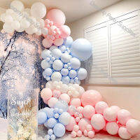 148pcs Doubled Balloon Arch Gender Reveal Decorations Pas Pink Ballon Garland Baby Blue Arche De Globos Party Backdrops White