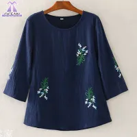 [OC Embroidered T-shirt for Women Fashion Loose Middle-aged and Elderly T-shirt Three-quarter Sleeve Embroidered T-shirt,OC Embroidered T-shirt for Women Fashion Loose Middle-aged and Elderly T-shirt Three-quarter Sleeve Embroidered T-shirt,]