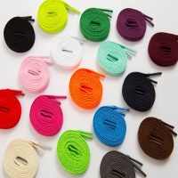 【LZ】◐☾  Classic Soft Shoestrings para Sneakers Tecido Flat Shoe Color Boot Laces 8mm 1 Par