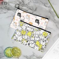 Cartoon Cat Cute Animal Canvas Coin Purse Portable Cosmetic Bag Car Decoration Coin Key Lipstick Storage Bag Student Pencil Case