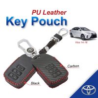 NEW 1PC Toyota Vios 14/New Yaris Car Key Pouch Leather Case Remote Control Accessories Sarung Kunci Kereta Aksesori 车钥匙包 ting