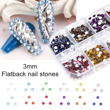 For Manicure Accessories 3D Jelly Gems 3mm Nail Rhinestones Crystal  Flatback Nail Stones