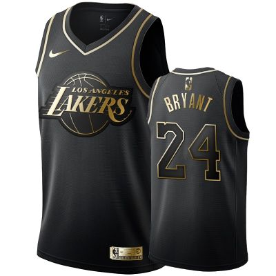 Ready Stock Most Popular No.24 Kobee Bryantt Los Angeles Lakerss Swingman Mens Jersey - Black Gold