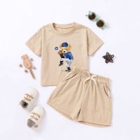 【CC】 Printed Kids Suits for Boys and Tracksuits T-shirt Short Pants Children Sets