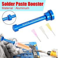 hk✟  Aluminum Alloy Push Rod BGA Solder Booster Paste Flux Propulsion Welding Soldering Pusher UV Ink   3pcs Needles