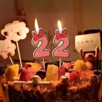 Cute Bowknot Number Birthday Candles 0-9 Digital Number Candle Pink Blue Cake Candles Kids Birthday Candle Party Decorations