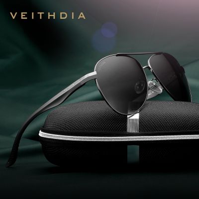 VEITHDIA แว่นตาอลูมิเนียมสำหรับผู้หญิง,แว่นตาแบรนด์ผู้ชายแว่นกันแดดขับรถเลนส์ UV400โพลาไรซ์ใส่ได้ทั้งชายและหญิง VT3822