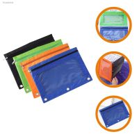 □ 4 Pcs Case 3 Ring Clear Pen Holders Clear Bags File Storage Plastic Binder Zipper Pouch Make