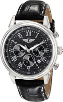 Invicta Mens I by Invicta 44mm Stainless Steel and Leather Chronograph Quartz Watch, Black (Model: IBI90242-001)