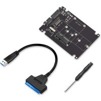 อะแดปเตอร์ M.2 Ngff หรือ Msata ถึง Sata 3.0 Usb 3.0 2.5ฮาร์ดดิสก์ Sata 2 In 1ตัวอ่านตัวแปลงพร้อมสายสำหรับแล็ปท็อปพีซี