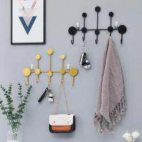 ตะขอแขวนเสื้อผ้าชั้นวางหมวกโลหะ Milti-Purpose Wall Ornaments แขวนผนัง Traceless การติดตั้งแขวนผนัง Coat Rack