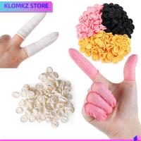 KLOMKZ 100/300PCS ป้องกันไฟฟ้าสถิตย์ เครื่องมือทำเล็บ น้ำยาง เตียงเด็ก ถุงมือป้องกันปลายนิ้ว ถุงมือยาง ปลอกนิ้ว