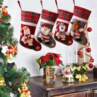 2022 New Year Christmas Sock Xmas Tree Hanging Pendants Xmas Ornaments Xmas Kids Gifts Candy Bag for Home Christmas Decorations Socks Tights