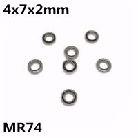 50Pcs MR74 open 4x7x2 mm Deep groove ball bearing Miniature bearing High qualit Axles  Bearings Seals