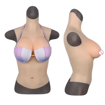  High Collar Realistic Silicone Breast Forms Half