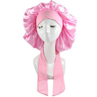 Head Turban Elastic Satin Sleeping Night Hat Shower High Girls Polyester