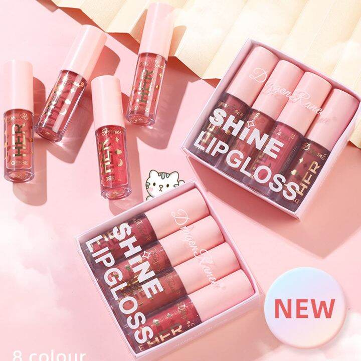 New 4PCS Lips Gloss Lip Tint and Cheek Tint Korean Style Original Long