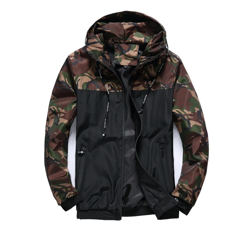 Qnpqyx New Men Camouflage Jacket  Trucker Jackets Outerwear Coat
