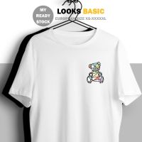 Basic Tee Ready Stock XS-5XL UNISEX Cotton Colorful Geometric Teddy Bear Short Sleeve T-shirt Women Men Street Wear