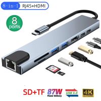 Lamberts USB C HUB 3.0 Splitter Type to HDMI RJ45 87W With Type-C 3 Hab Macbook