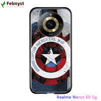 เคสด้านหลังสำหรับ Realme 11 5G Realme Narzo 60 5G หรูหรากันกระแทกมหัศจรรย์เวนเจอร์สซูเปอร์ฮีโร่สไปเดอร์แมนกัปตันอเมริกาไอรอนแมนเคสโทรศัพท์กระจกเทมเปอร์