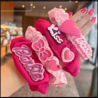 5210A สีทึบทึบ ตุ๊กตาบาร์บี้ scrunchie แฟชั่นสำหรับผู้หญิง อีลาสติก เชือกมัดผม ที่มัดผม อุปกรณ์เสริมผม ยางรัดผม สำหรับผู้หญิง