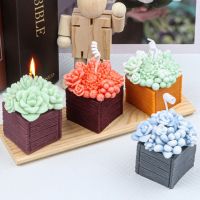 Succulent Plant Potted Silicone Candle Mold DIY Flower Soap Resin Gypsum Making Tool Chocolate Ice Cube Mould Desk Decor Gifts Ice Maker Ice Cream Mou