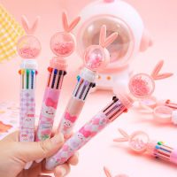 SQ Stationery [Flash Sale] 1ชิ้นกระต่ายสีชมพูน่ารักปากกาลูกลื่นหนา10สีปากกาน่ารักสำหรับโรงเรียนสำนักงานเครื่องเขียนของขวัญ