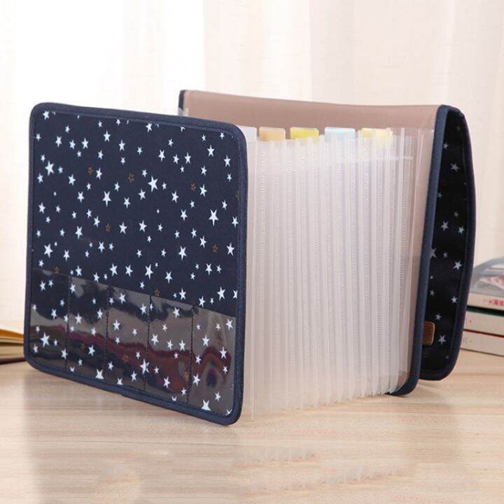 Cute Portable Expandable Accordion 13 Pockets A4 File Folder Oxford