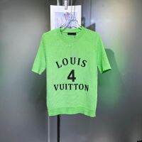 LV New Solid Color Hollow Knitted T-shirt. สำหรับผู้หญิง