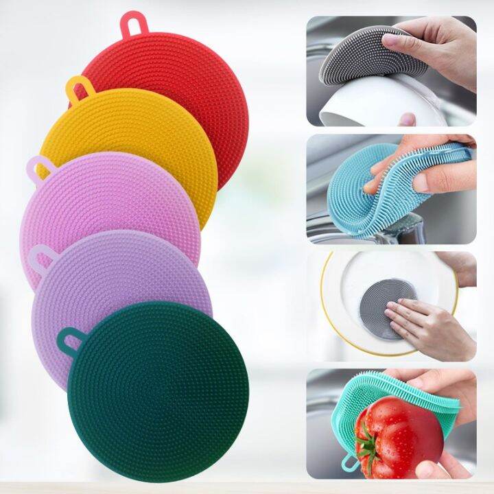 5pcs Bowl Sponge sponges kitchen Cup Sponge Dish Scrubber Net Sponge Dish