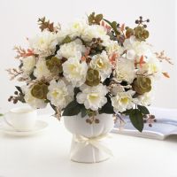 hot【cw】 6 Silk Artificial Blossoms Wedding Decoration Embroidery Brid