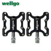 Wellgo Original MTB จักรยานอลูมิเนียมอัลลอยด์ Ultralight เหยียบ Cr-Mo แกนปิดผนึกแบริ่งจักรยานเหยียบ KC001 ขี่จักรยานอะไหล่-TTBY STORE