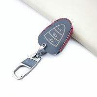 ▥ High Quality Genuine Leather Key Cover For Porsche 911 997 Box 987 With 3 Buttons Remote Car Accessories Protective Shell